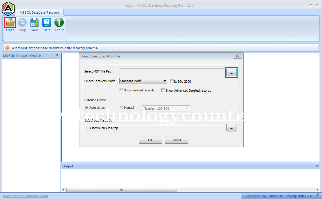 Aryson SQL Database Recovery Screenshots